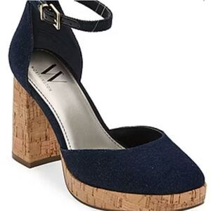 NWT WORTHINGTON Panama 9.5 Black Closed Toe Platform Heels Ankle Strap $70 MSRP